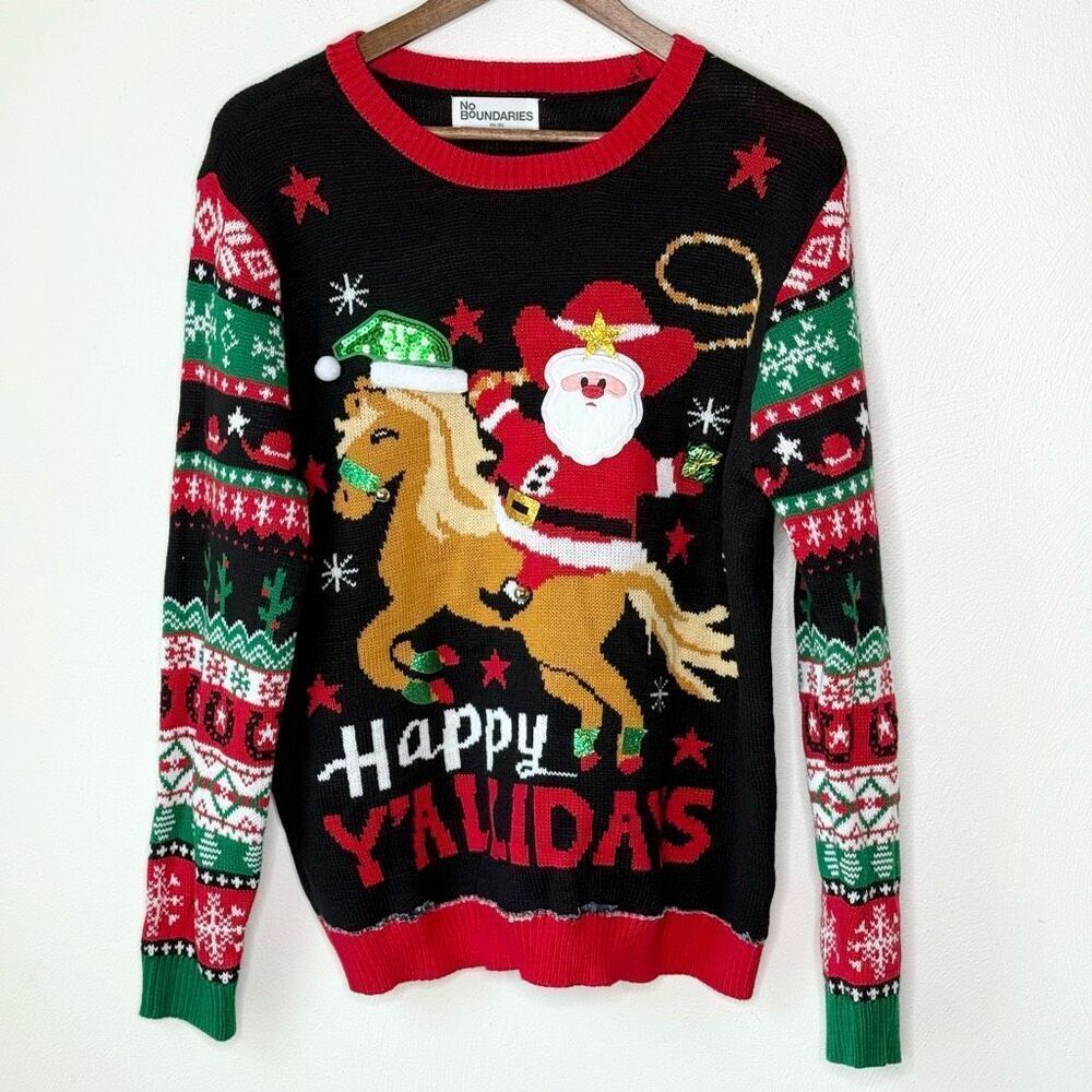 No Boundaries Black and Red Christmas Sweater